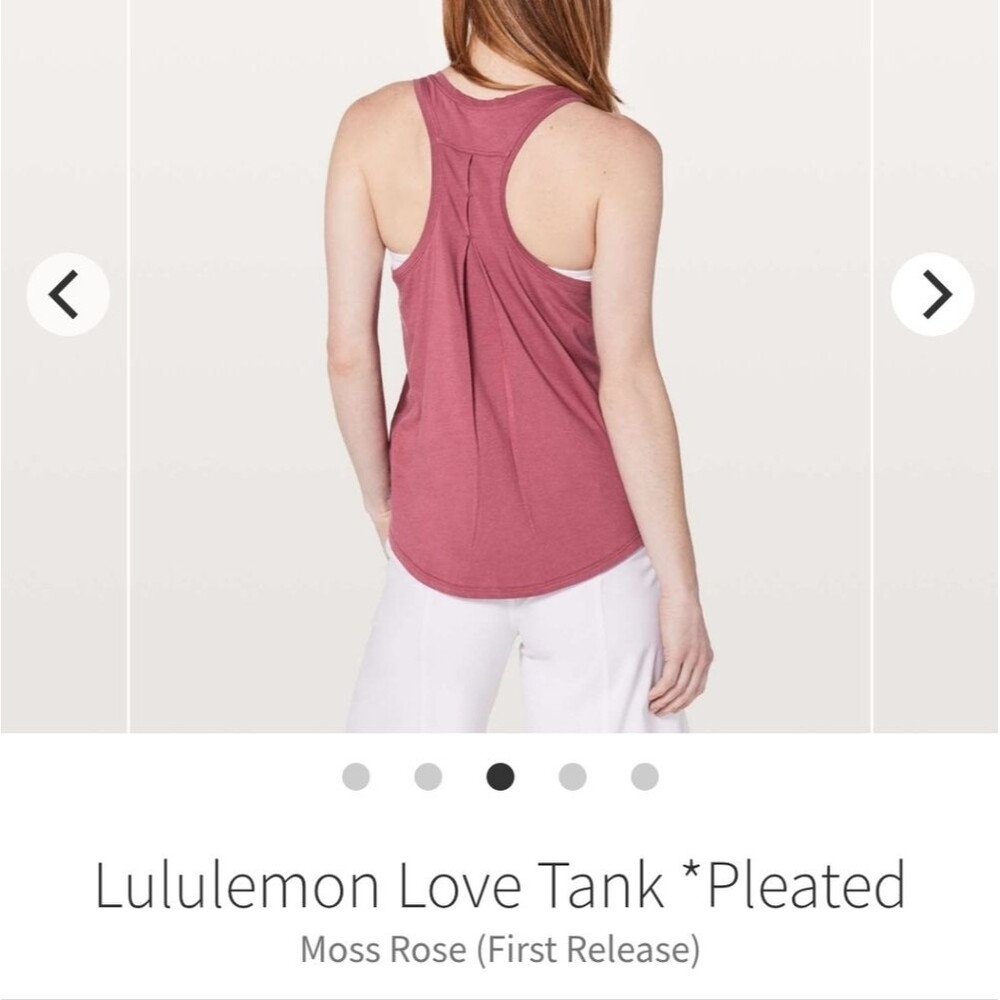 Lululemon Love Tank Pleated Pink Rose Size 10